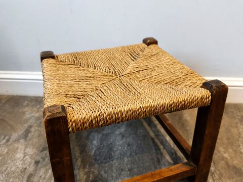Seagrass footstool — front view