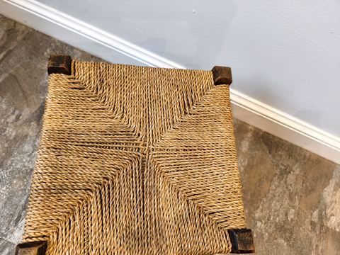 Seagrass footstool — top view